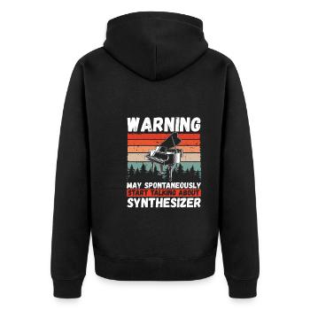Avertissement démarrage à propos du synthétiseur - Veste à capuche bio Premium Unisexe - noir - Dos - Nico (187cm)
