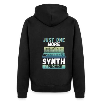 Nur Noch Ein Synthesizer - Unisex Premium Bio Zip Hoodie - Schwarz - Hinten - Nico (187cm)