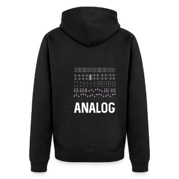 Analog Synthesizer - Unisex Premium Organic Zip Hoodie - black - Back - Nico (187cm)