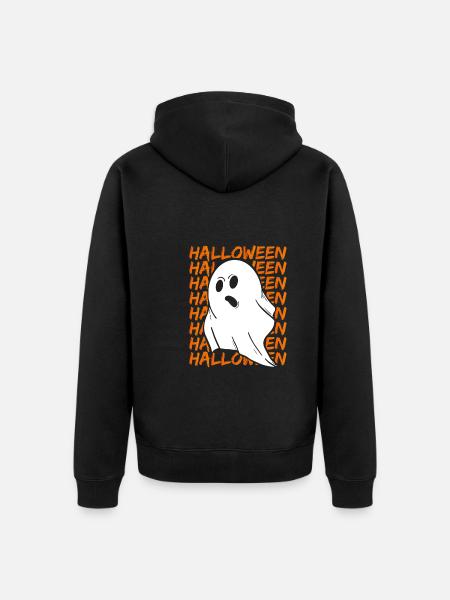 Halloween frightening ghost - Unisex Premium Organic Zip Hoodie - black