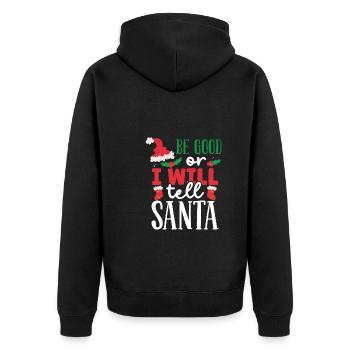 Be it or I'll tell it - Unisex Premium Organic Zip Hoodie - black - Back - Nico (187cm)