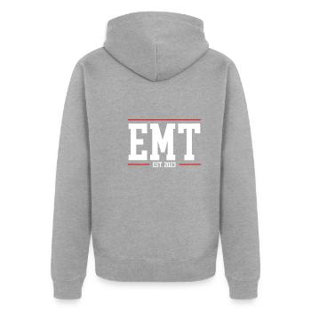 Rettungssanitäter 2023 - Unisex Premium Bio Zip Hoodie - Grau meliert - Hinten - Nico (187cm)