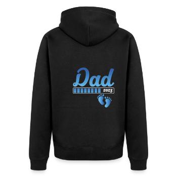 Papa 2023 se charge - Veste à capuche bio Premium Unisexe - noir - Dos - Nico (187cm)