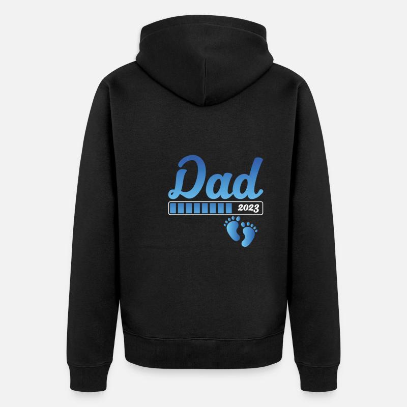 Papa 2023 Wird Geladen - Unisex Premium Bio Zip Hoodie - Schwarz