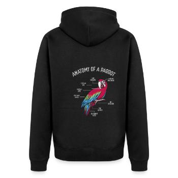 Anatomy of a parrot - Unisex Premium Organic Zip Hoodie - black - Back - Nico (187cm)