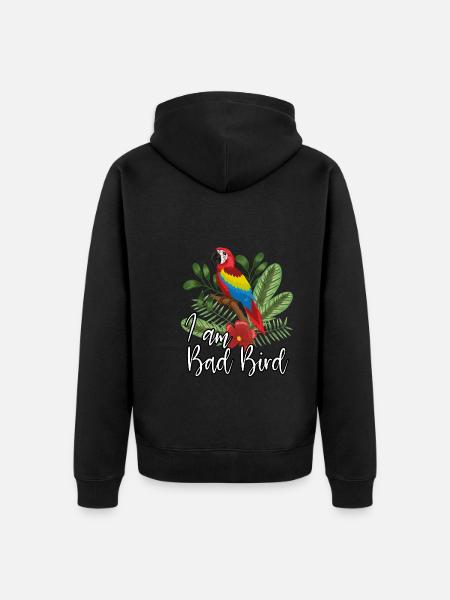 I am an evil bird - Unisex Premium Organic Zip Hoodie - black