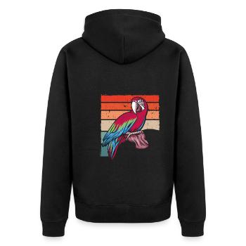 Parrot vintage on a branch - Unisex Premium Organic Zip Hoodie - black - Back - Nico (187cm)