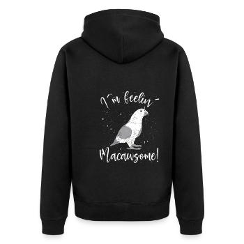 I love macaw parrot - Unisex Premium Organic Zip Hoodie - black - Back - Nico (187cm)