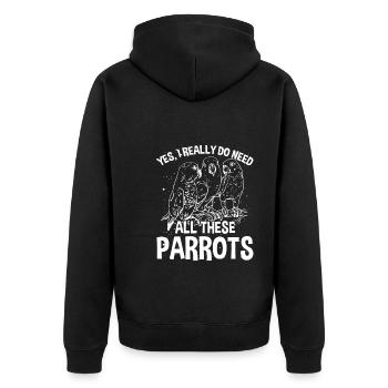 I need all these parrots - Unisex Premium Organic Zip Hoodie - black - Back - Nico (187cm)
