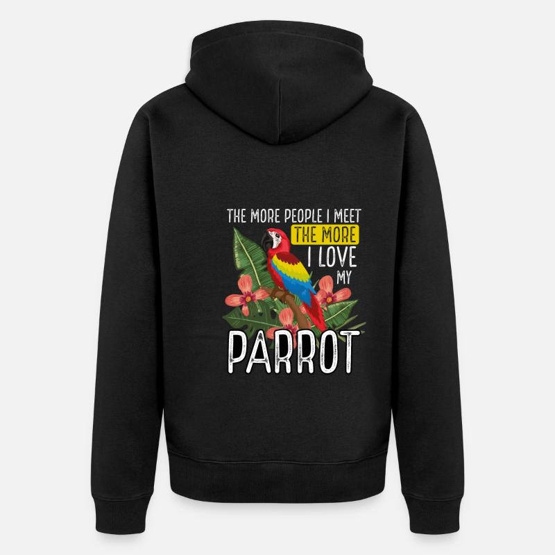 J’adore mon perroquet - Veste à capuche bio Premium Unisexe - noir