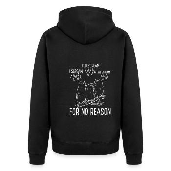 Parrot cry or no reason - Unisex Premium Organic Zip Hoodie - black - Back - Nico (187cm)