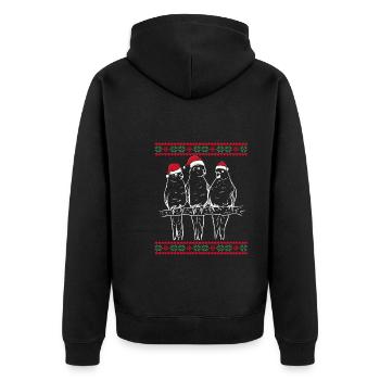 Parrots with Santa hats - Unisex Premium Organic Zip Hoodie - black - Back - Nico (187cm)