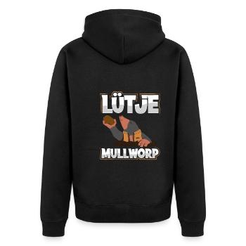 Lütje Mullworp - Unisex Premium Organic Zip Hoodie - black - Back - Nico (187cm)