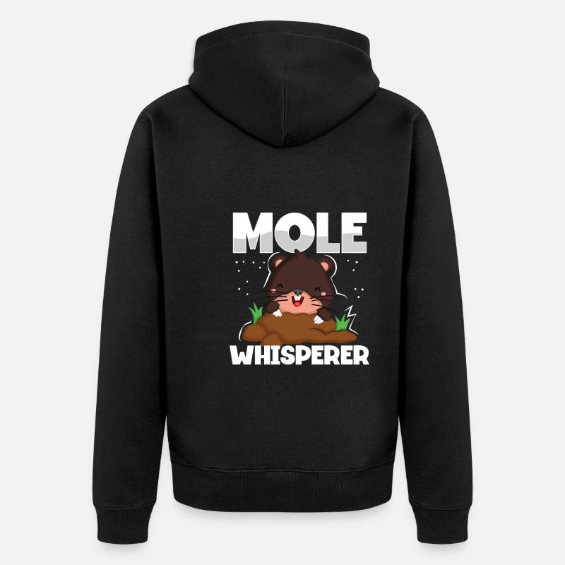 Maulwurfsflüsterer - Unisex Premium Bio Zip Hoodie - Schwarz