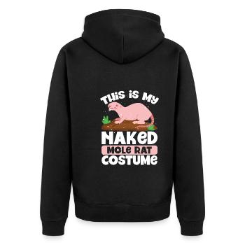 Das Ist Mein Nacktmull kostüm - Unisex Premium Bio Zip Hoodie - Schwarz - Hinten - Nico (187cm)