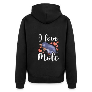 J’aime la taupe - Veste à capuche bio Premium Unisexe - noir - Dos - Nico (187cm)