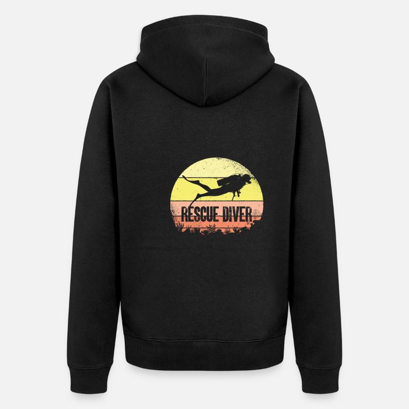 Plongeur sauveteur - Veste à capuche bio Premium Unisexe - noir