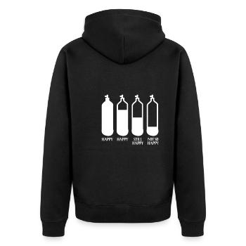 Viel Spaß Beim Tauchen - Unisex Premium Bio Zip Hoodie - Schwarz - Hinten - Nico (187cm)