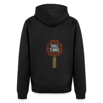 Tischtennisschläger - Unisex Premium Bio Zip Hoodie - Schwarz - Hinten - Nico (187cm)