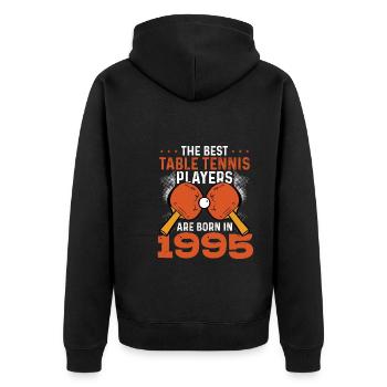 Best Table Tennis Players 1995 - Unisex Premium Organic Zip Hoodie - black - Back - Nico (187cm)