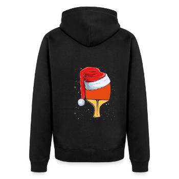 Table tennis bat Christmas hat - Unisex Premium Organic Zip Hoodie - black - Back - Nico (187cm)
