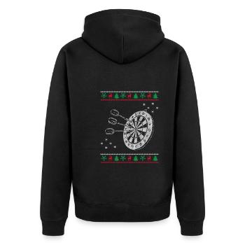 Jeu de fléchettes à Noël - Veste à capuche bio Premium Unisexe - noir - Dos - Nico (187cm)