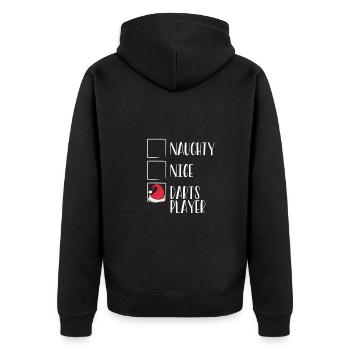 Best Friends List for Darts Players - Unisex Premium Organic Zip Hoodie - black - Back - Nico (187cm)
