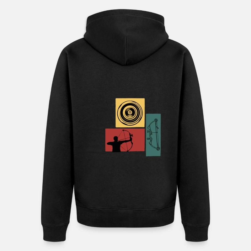 Cible Archer avec arc - Veste à capuche bio Premium Unisexe - noir