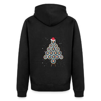 Archery target as Christmas tree - Unisex Premium Organic Zip Hoodie - black - Back - Nico (187cm)