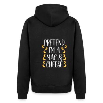 Pretend I'm a Mac And Cheese - Unisex Premium Organic Zip Hoodie - black - Back - Nico (187cm)