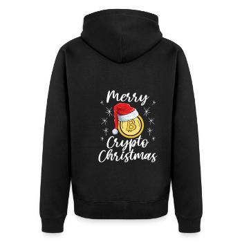 Joyeux Noël Bitcoin - Veste à capuche bio Premium Unisexe - noir - Dos - Nico (187cm)