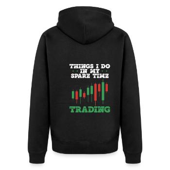 Trader mon temps libre - Veste à capuche bio Premium Unisexe - noir - Dos - Nico (187cm)