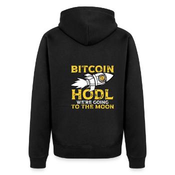 Fusée de maintien Bitcoin - Veste à capuche bio Premium Unisexe - noir - Dos - Nico (187cm)