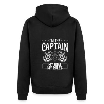 Mon bateau, mes règles - Veste à capuche bio Premium Unisexe - noir - Dos - Nico (187cm)