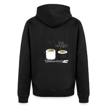Funny Two Maki Roll - Unisex Premium Organic Zip Hoodie - black - Back - Nico (187cm)