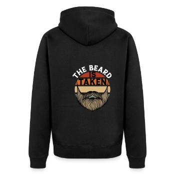 Dieser Bart Ist Sonnenuntergang Genommen - Unisex Premium Bio Zip Hoodie - Schwarz - Hinten - Nico (187cm)