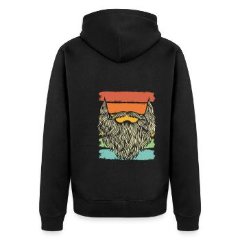 Barbe avec optique colorée - Veste à capuche bio Premium Unisexe - noir - Dos - Nico (187cm)
