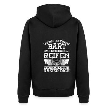Wenn Sie Einen Bart Haben Und Nicht - Unisex Premium Bio Zip Hoodie - Schwarz - Hinten - Nico (187cm)