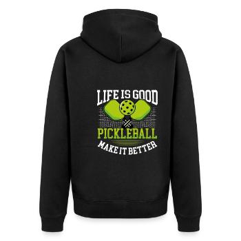 Le pickleball est meilleur que nature - Veste à capuche bio Premium Unisexe - noir - Dos - Nico (187cm)