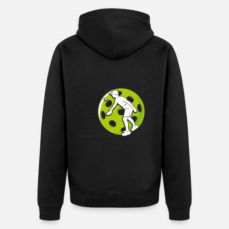 Pickleball man avec ballon - Veste à capuche bio Premium Unisexe - noir