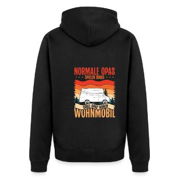 Coole Opas fahren Wohnmobil - Unisex Premium Bio Zip Hoodie - Schwarz - Hinten - Nico (187cm)