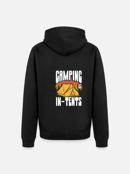 Camping is intended - Unisex Premium Organic Zip Hoodie - black