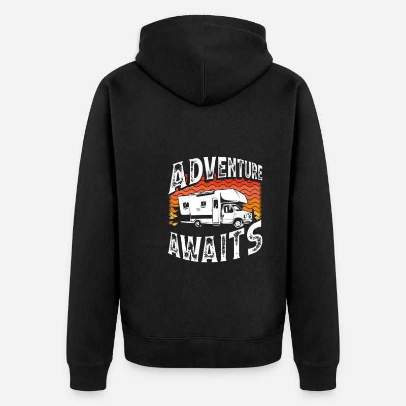 L’aventure vous attend - Veste à capuche bio Premium Unisexe - noir