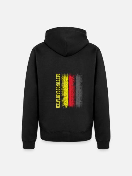 Deutscher Rettungssanitäter - Unisex Premium Bio Zip Hoodie - Schwarz