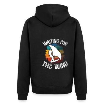 Waiting for the wind - Unisex Premium Organic Zip Hoodie - black - Back - Nico (187cm)