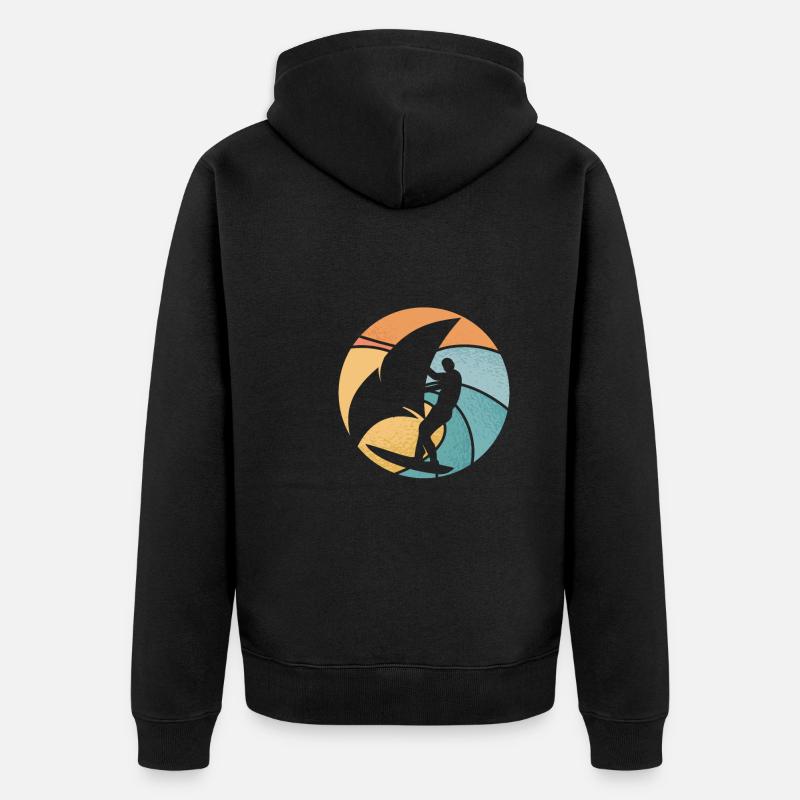 Wingsurf sur une vague - Veste à capuche bio Premium Unisexe - noir