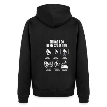 Dans mes temps libres, je fais du wingsurf - Veste à capuche bio Premium Unisexe - noir - Dos - Nico (187cm)