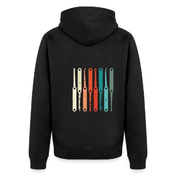 Crochetage de serrure coloré - Veste à capuche bio Premium Unisexe - noir - Dos - Nico (187cm)
