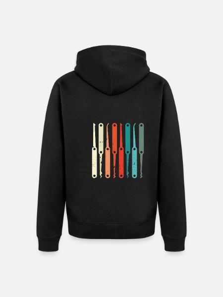 Lock picking Farbig - Unisex Premium Bio Zip Hoodie - Schwarz
