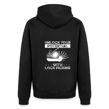 Libérez votre potentiel - Veste à capuche bio Premium Unisexe - noir - Dos - Nico (187cm)